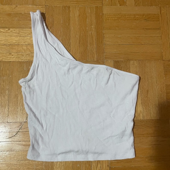 white, one shoulder, cropped shirt from Garage - Picture 1 of 3